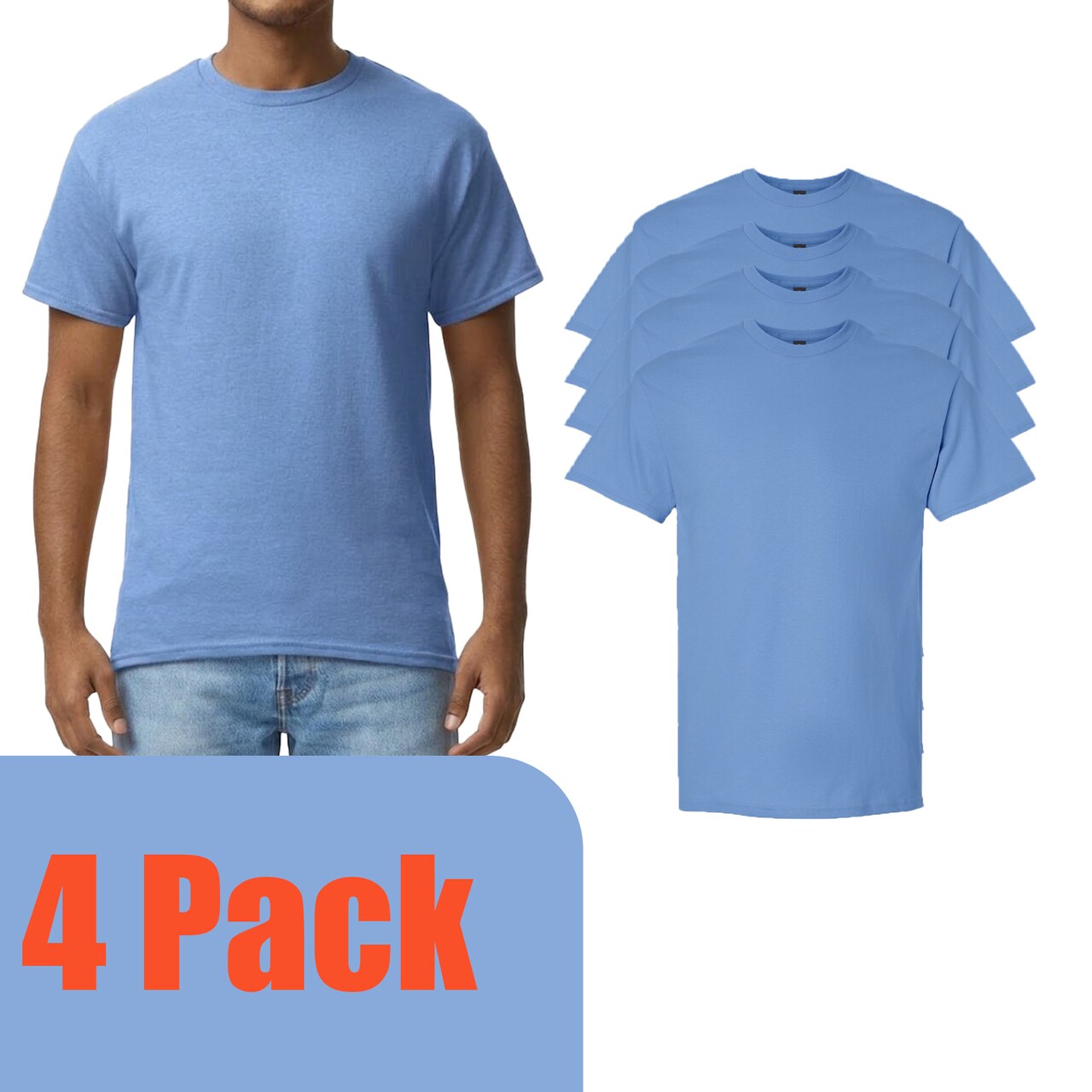 Gildan Unisex Ultra Cotton T-Shirt Blanks for Printing, Carolina Blue Short Sleeve Tee for Craft Projects